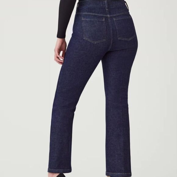 Spanx Kick Flare Crop Jeans Raw Indigo - Picture 4 of 11